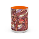 Rose Gold Wolf Stained Glass Style Mug