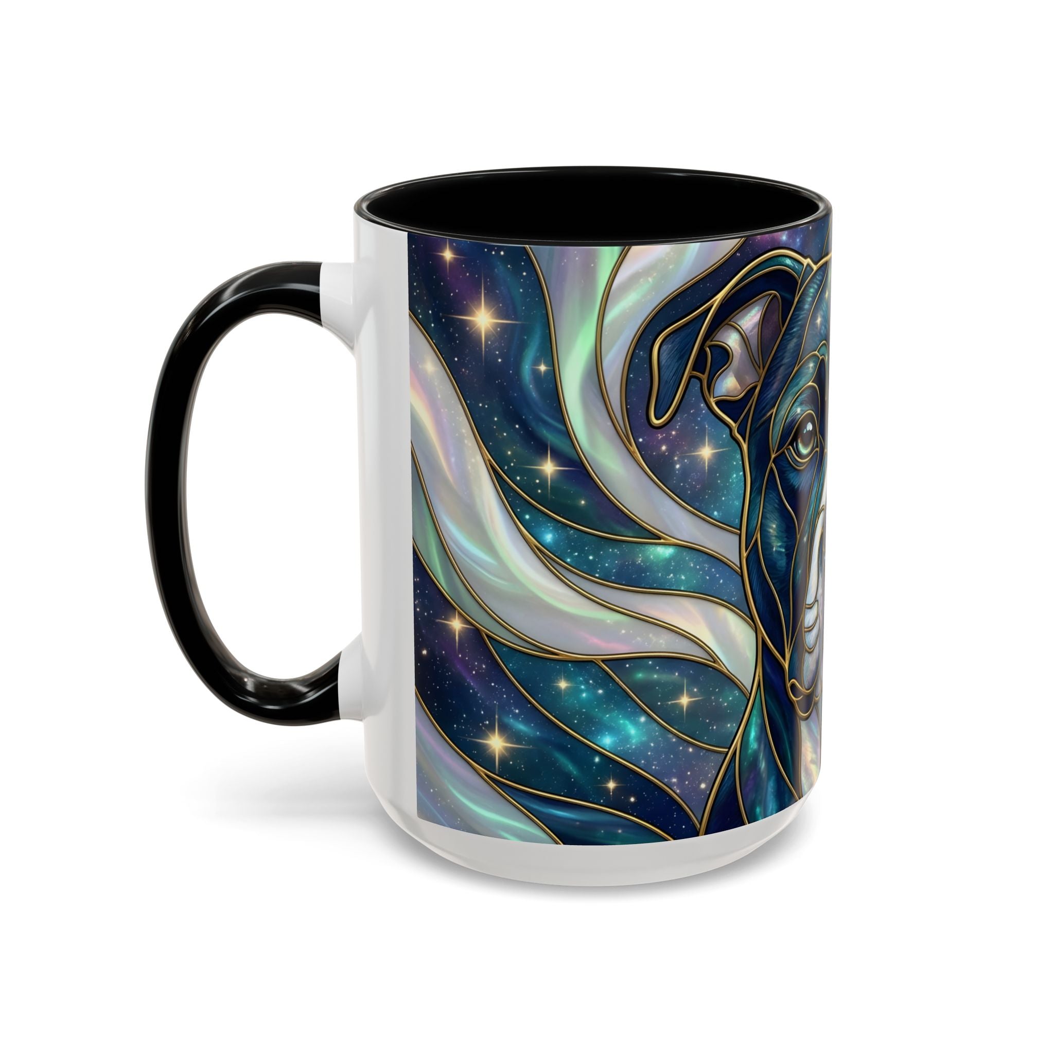 Aurora Glow Staffy Stained Glass Style Mug