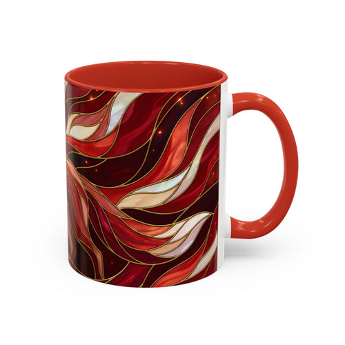 Scarlet Glow Fox Stained Glass Style Mug