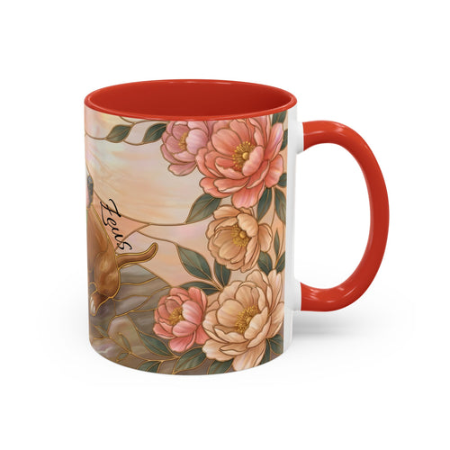 Custom Pet Photo Floral Stained Glass Style Mug
