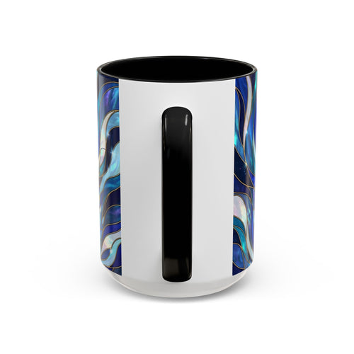 Cobalt Wolf Run Stained Glass Style Mug