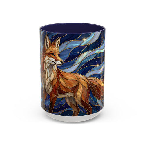 Midnight Fox Stained Glass Style Mug