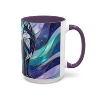 Celestial Wolf Stained Glass Style Mug