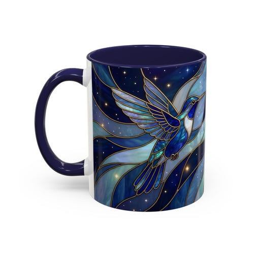 Midnight Hummingbird Stained Glass Style Mug