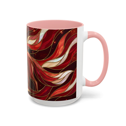 Scarlet Glow Fox Stained Glass Style Mug