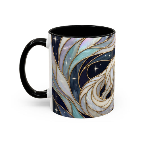 Starlit Arctic Fox Stained Glass Style Mug