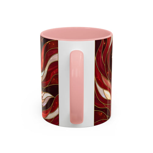 Scarlet Glow Fox Stained Glass Style Mug