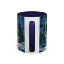 Blue Wolf Stained Glass Style Mug