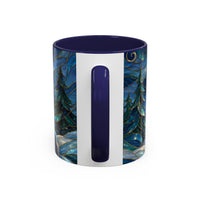 Blue Wolf Stained Glass Style Mug