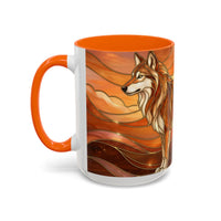 Amber Wolf Stained Glass Style Mug