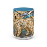 Blue Glow Great Pyrenees Stained Glass Style Mug