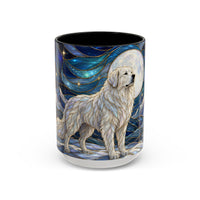 Mountain Guardian Great Pyrenees Stained Glass Style Mug