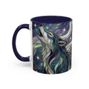 Starlight Wolf Stained Glass Style Mug