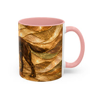 Honey Glow Chocolate Labrador Retriever Stained Glass Style Mug