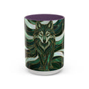 Jade Wolf Stained Glass Style Mug