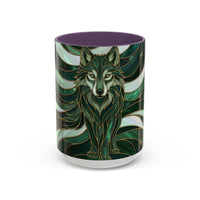 Jade Wolf Stained Glass Style Mug