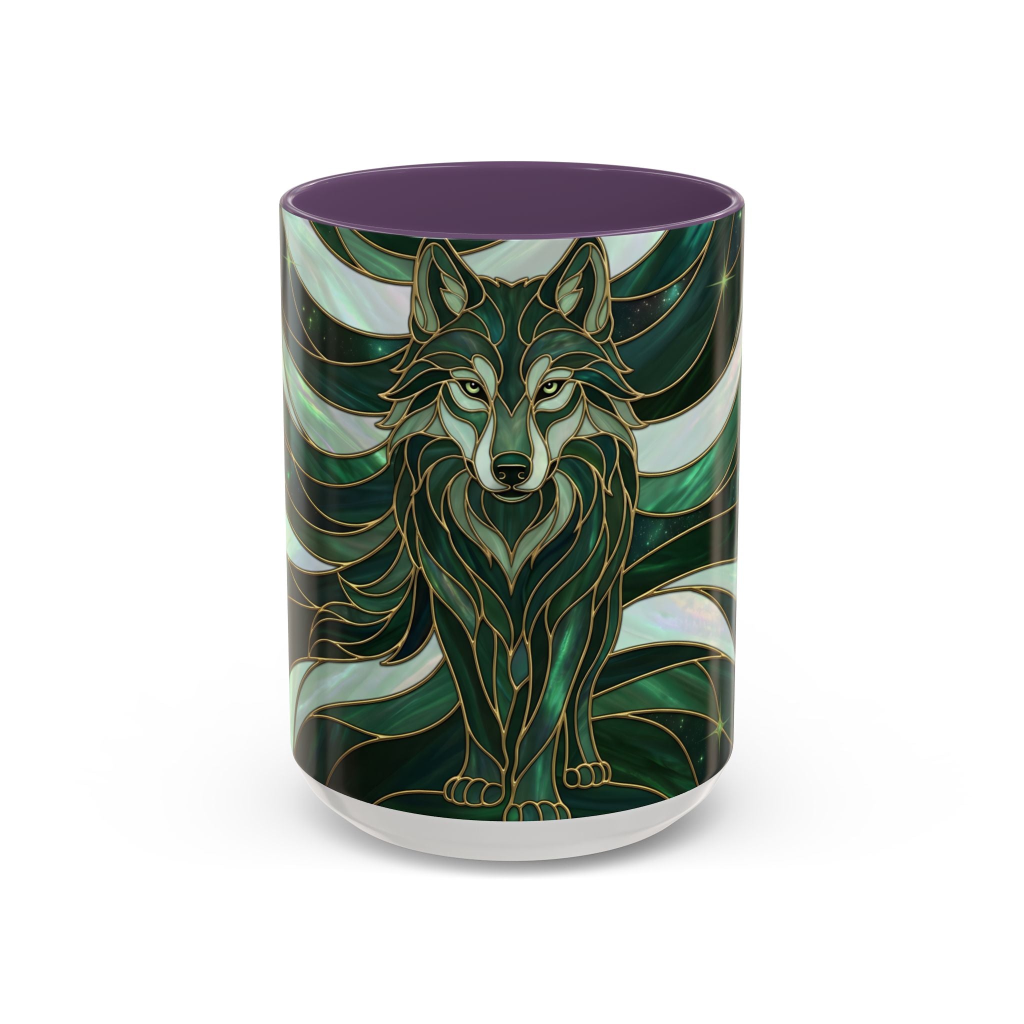 Jade Wolf Stained Glass Style Mug