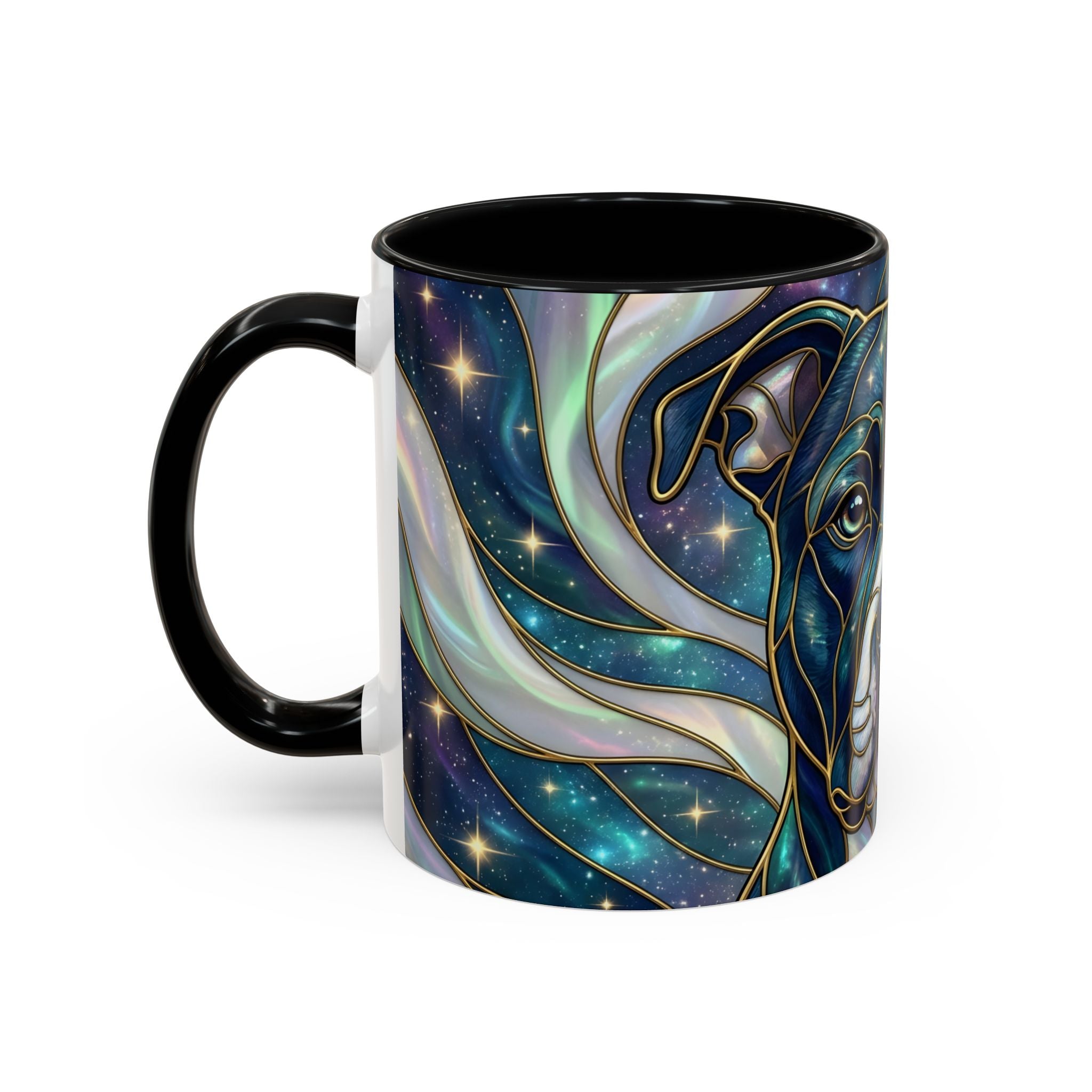 Aurora Glow Staffy Stained Glass Style Mug