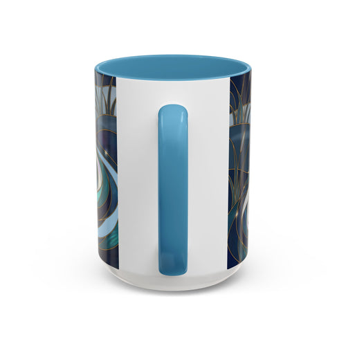 River Moonlit Wolf Stained Glass Style Mug