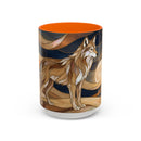 Nightscape Wolf Moon Stained Glass Style Mug