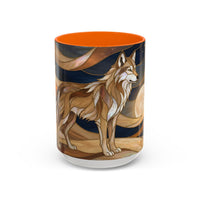 Nightscape Wolf Moon Stained Glass Style Mug