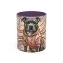 Pink Starlight Staffy Stained Glass Style Mug