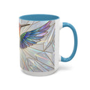 Rainbow Hummingbird Stained Glass Style Mug