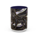 Obsidian Wolf Stained Glass Style Mug