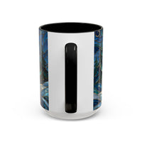 Blue Wolf Stained Glass Style Mug