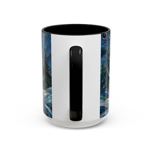 Blue Wolf Stained Glass Style Mug