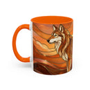 Amber Wolf Stained Glass Style Mug