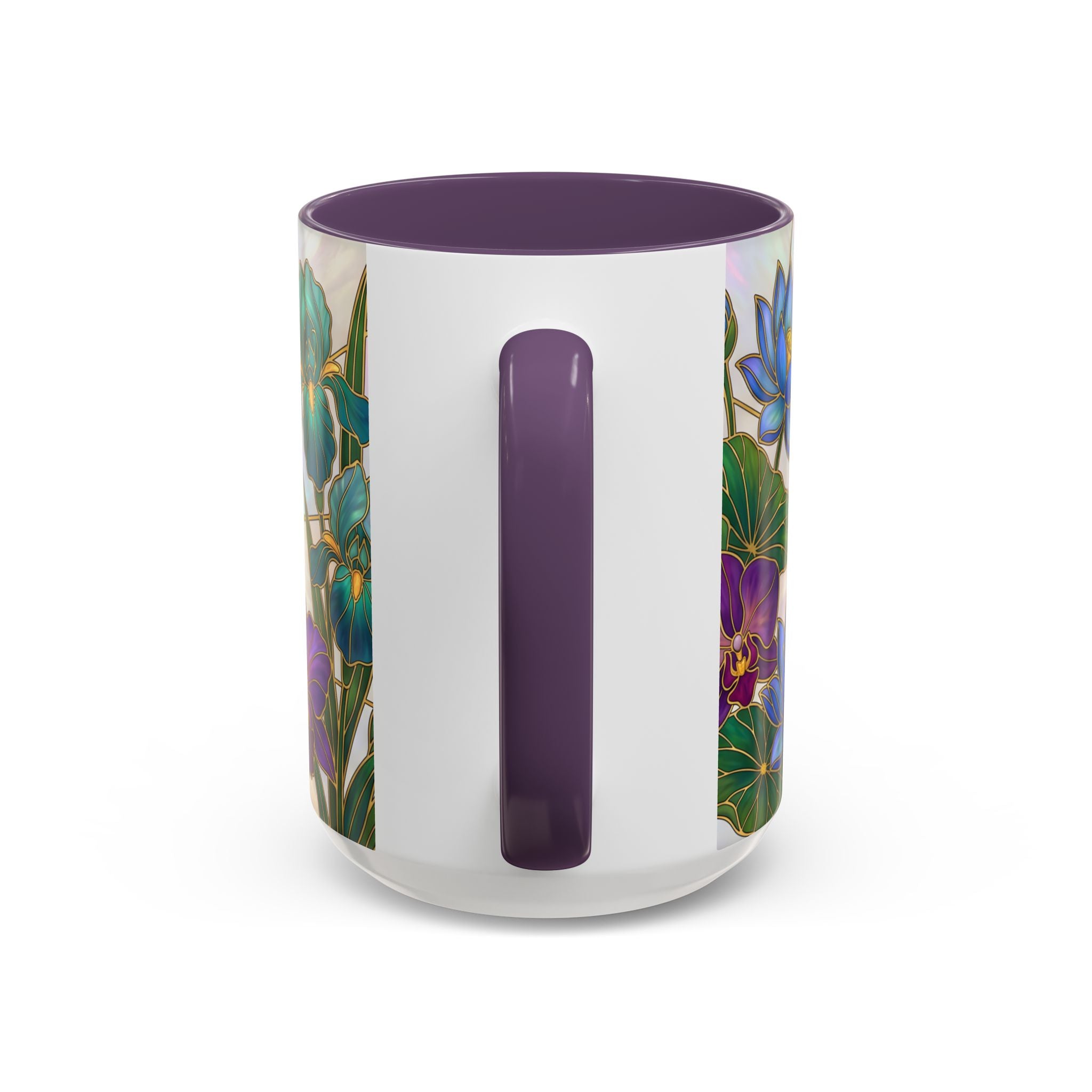 Floral Peacock Stained Glass Style Mug