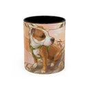 Custom Pet Photo Floral Stained Glass Style Mug