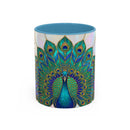 Floral Peacock Stained Glass Style Mug