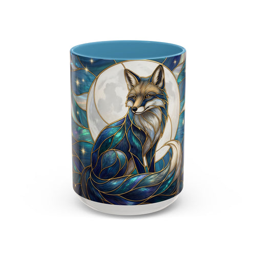 Moonlit Fox Stained Glass Style Mug