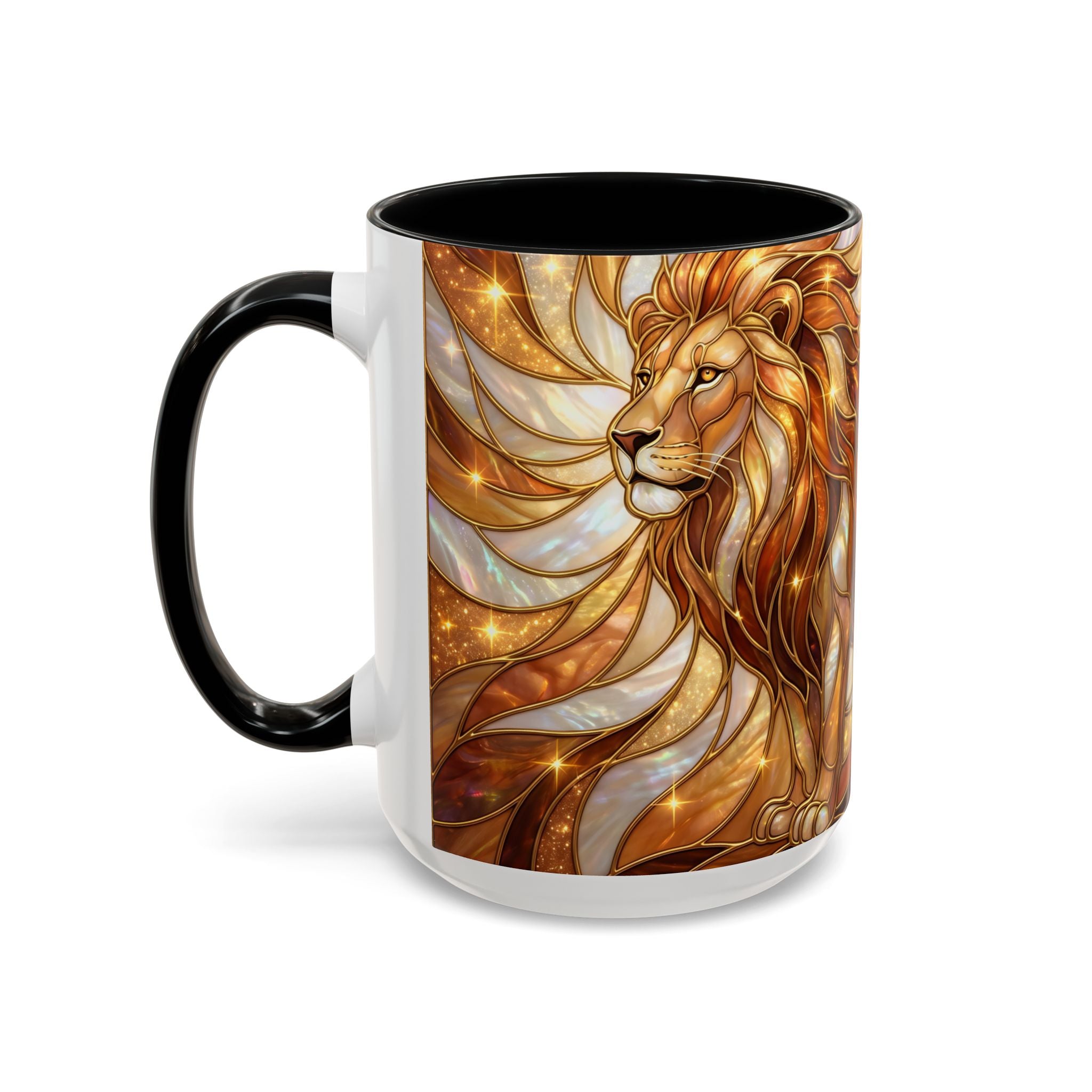 Amber Lion Stained Glass Style Mug