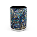 Storm Sky Wolf Stained Glass Style Mug