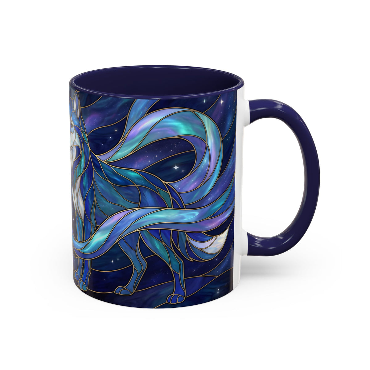 Wolf Kiss Stained Glass Style Mug