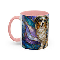 Celestial Australian Shepherd Stained Glass Style Mug