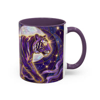 Celestial Purple Tiger Stained Glass Style Mug