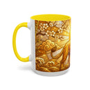 Golden Sakura Lion Stained Glass Style Mug