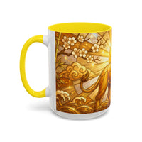 Golden Sakura Lion Stained Glass Style Mug