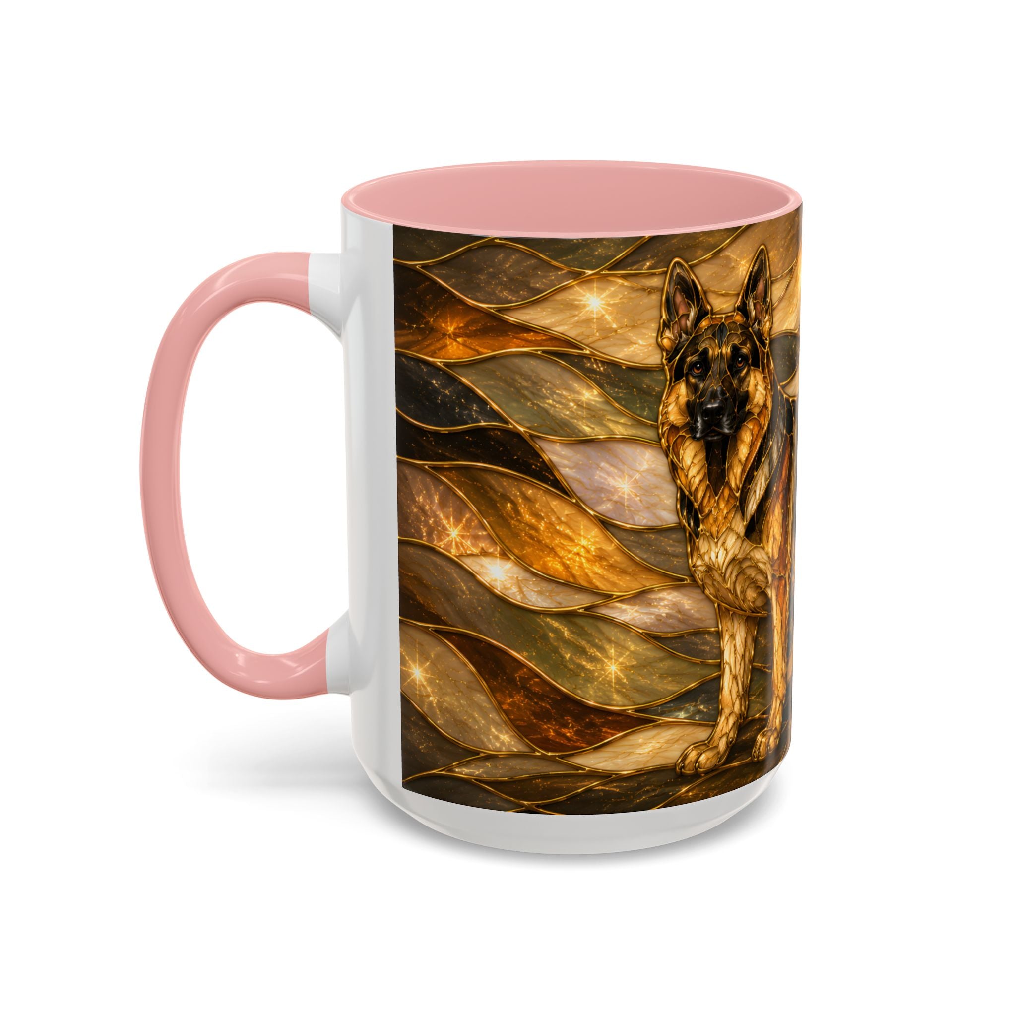 Golden German Shepherd Stained Glass Style Mug