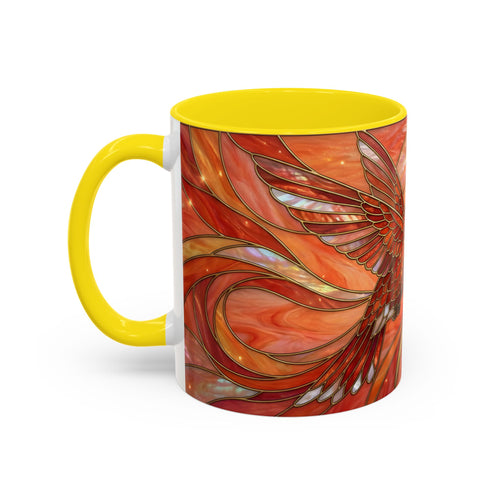 Hibiscus Glow Hummingbird Stained Glass Style Mug