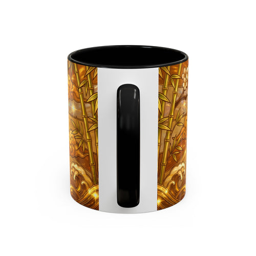 Golden Sakura Lion Stained Glass Style Mug
