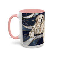 Navy Glow Great Pyrenees Stained Glass Style Mug