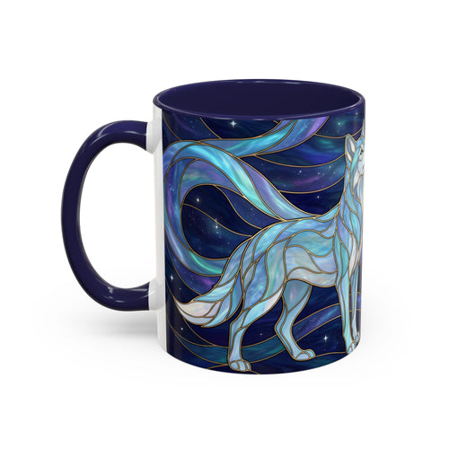 Wolf Kiss Stained Glass Style Mug