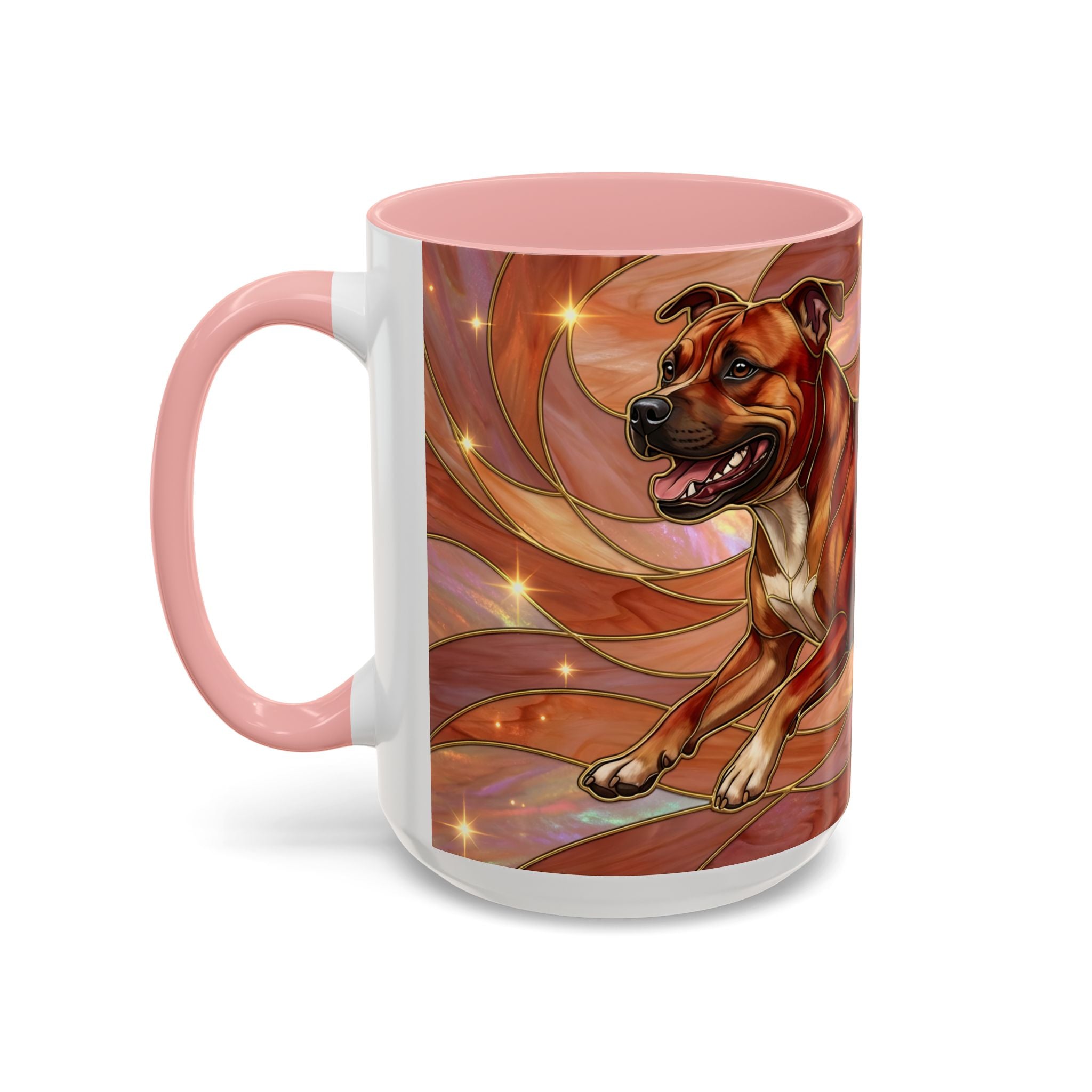 Warm Ember Staffy Stained Glass Style Mug