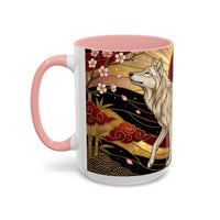 Sakura Wolf Stained Glass Style Mug