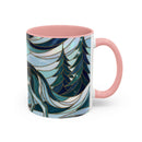 Pine Forest Wolf Stained Glass Style Mug